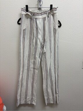 Jolt White Striped Drawstring Chinos